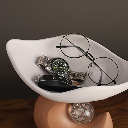 Wavy Resin Organizer Tray – Modern Crystal Accent