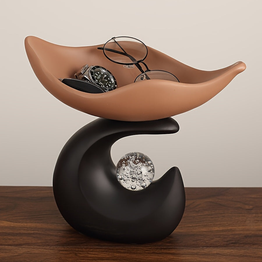 Wavy Resin Organizer Tray – Modern Crystal Accent