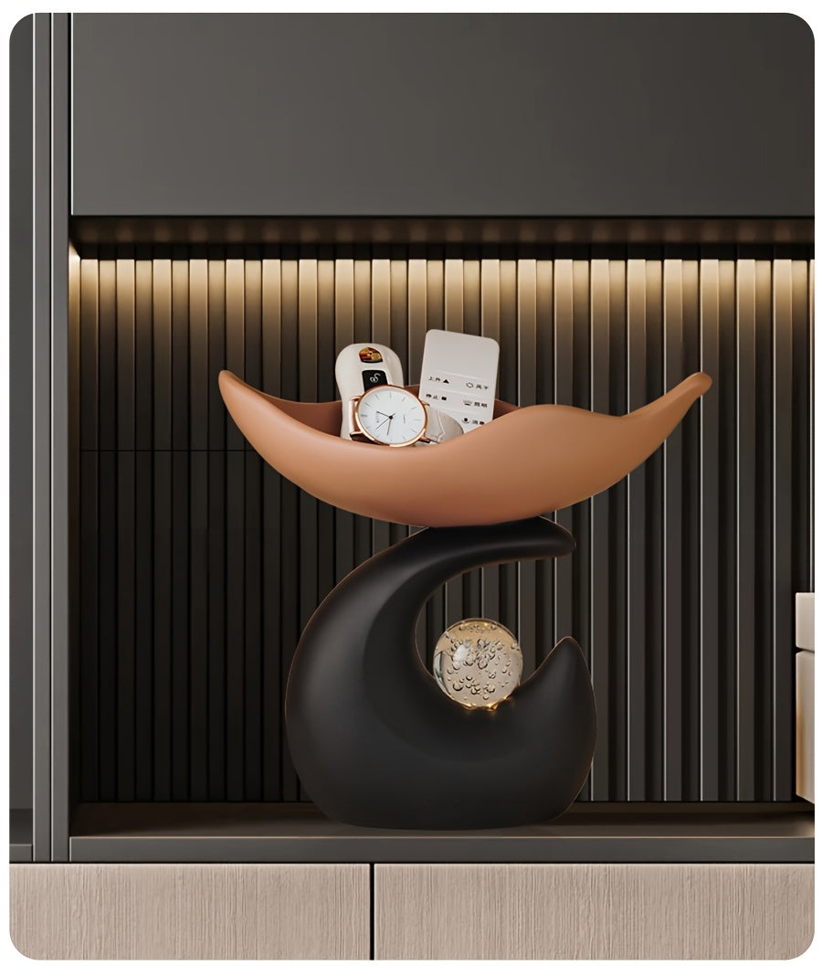 Wavy Resin Organizer Tray – Modern Crystal Accent