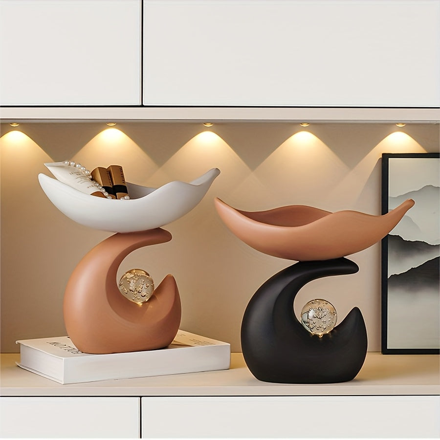 Wavy Resin Organizer Tray – Modern Crystal Accent