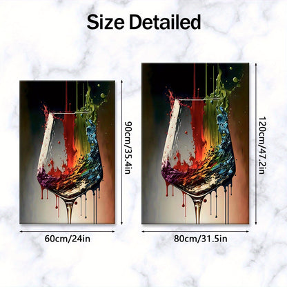 Abstract color splash wine glass wall art