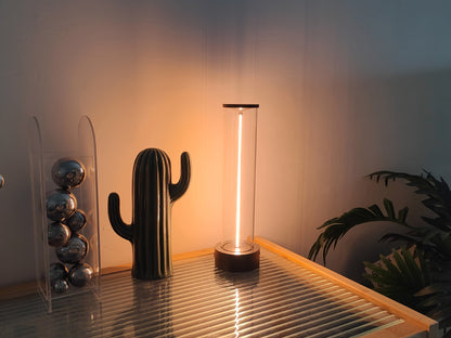 Ambient lighting created by minimalist cordless lamp