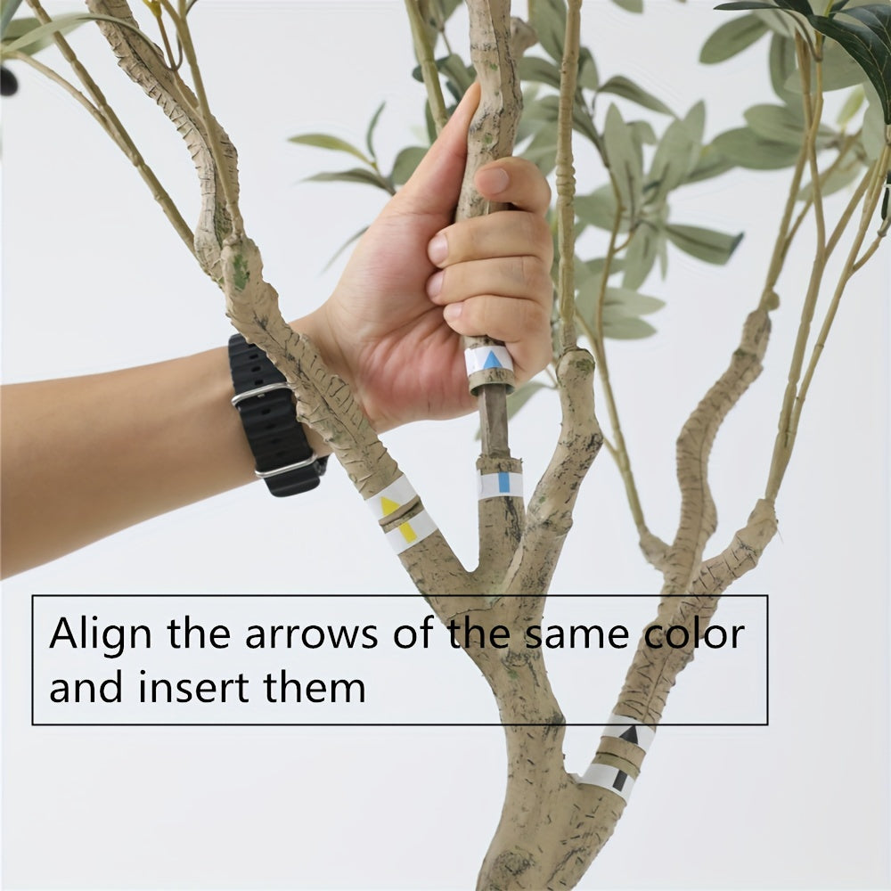 Artificial olive tree with adjustable branches for custom shaping