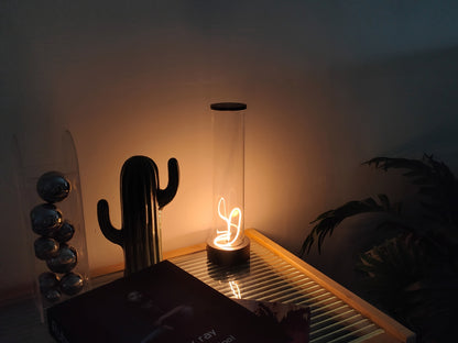Modern bedside lamp in contemporary interior
