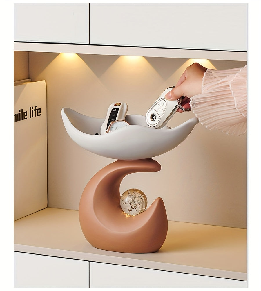 Wavy Resin Organizer Tray – Modern Crystal Accent