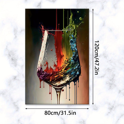 Color splash canvas artwork in minimal modern room