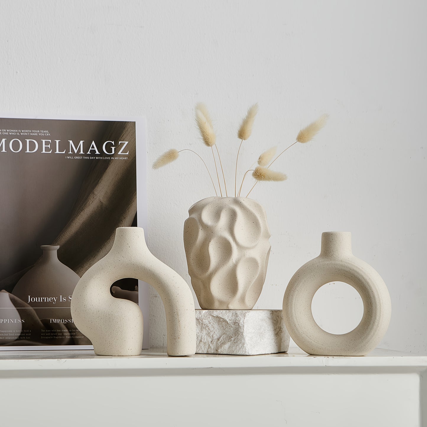 Close-up of striped ceramic vase texture