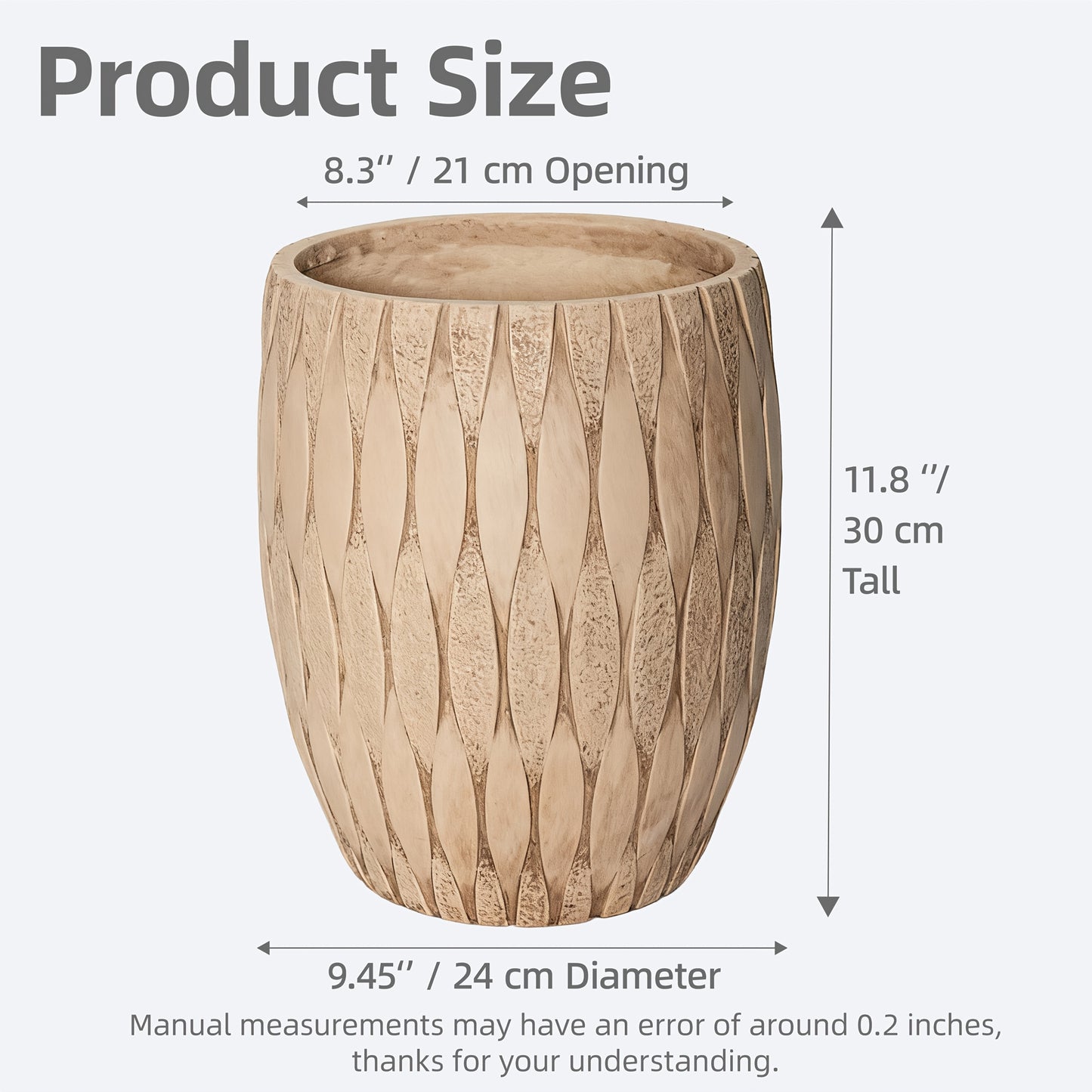 Durable magnesium oxide plant pot for large indoor plants