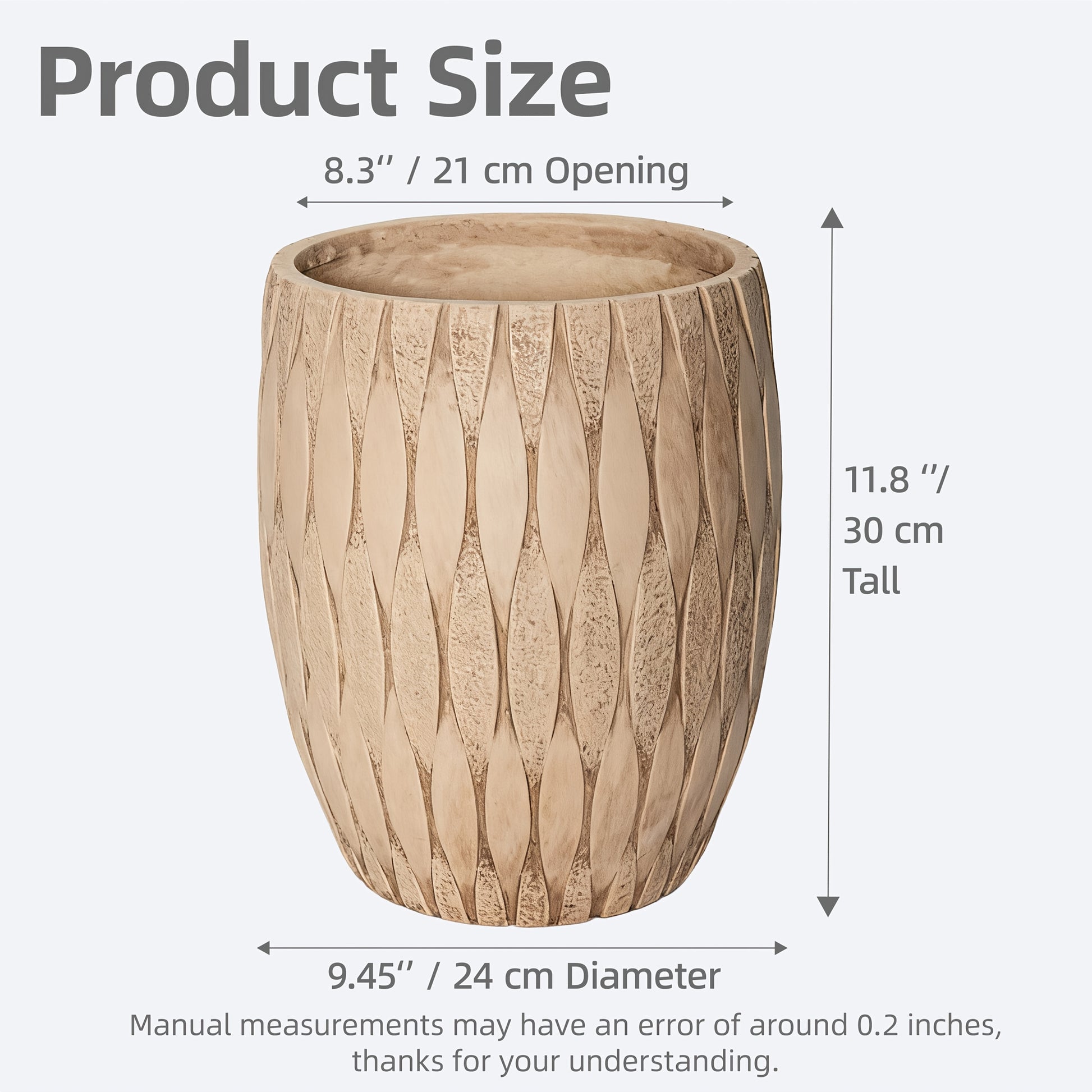 Durable magnesium oxide plant pot for large indoor plants