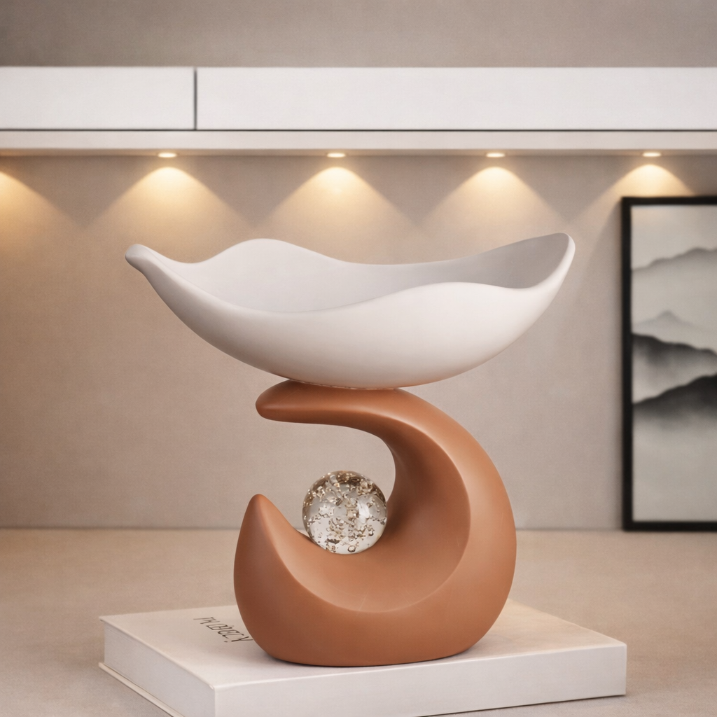 Wavy Resin Organizer Tray – Modern Crystal Accent