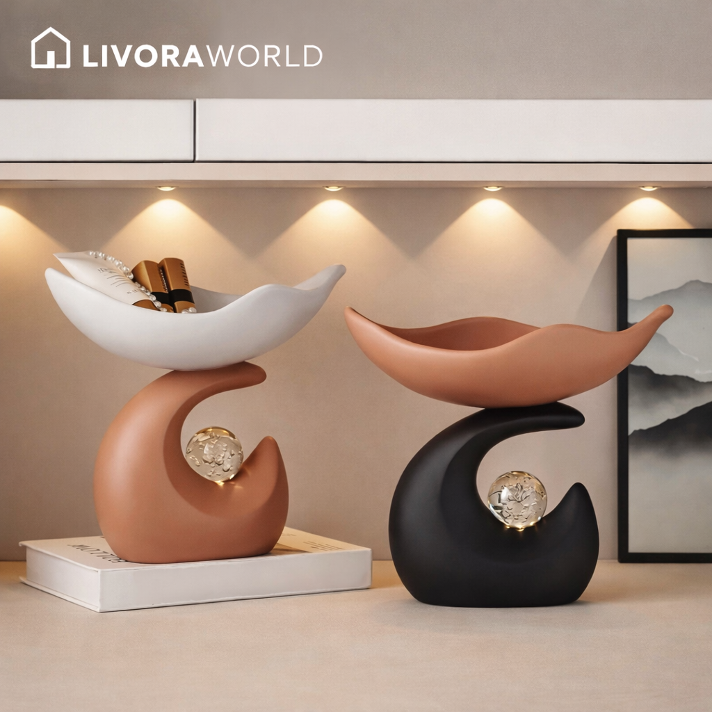 Wavy Resin Organizer Tray – Modern Crystal Accent