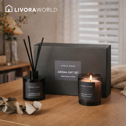 Four-color gift box scented candle set elegant flame-free aroma gift