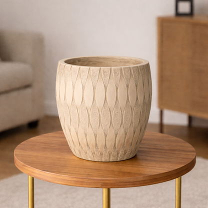 Indoor outdoor planter in elegant camel color