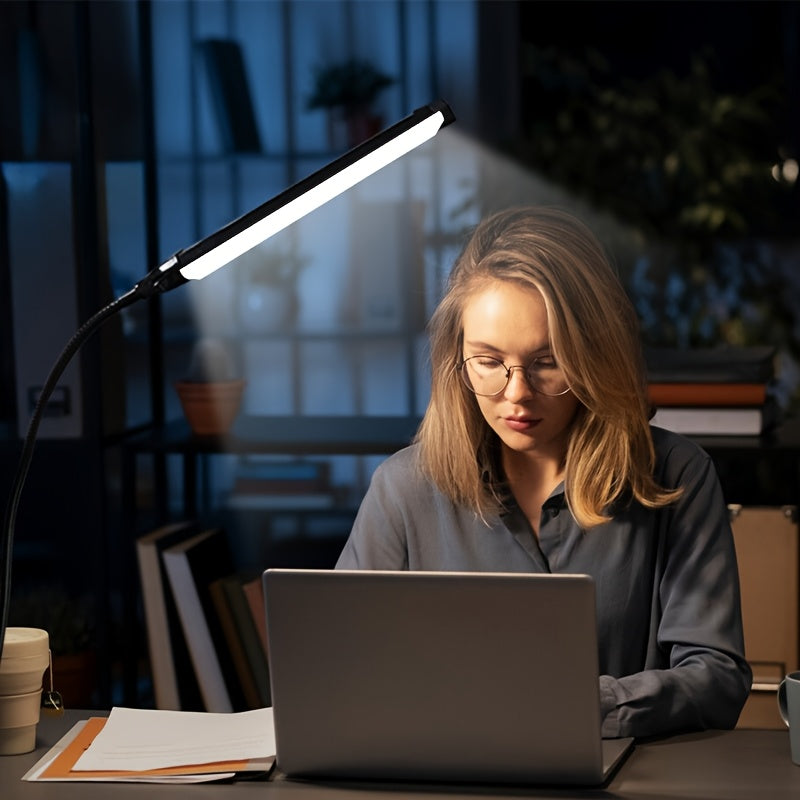 Dimmable LED Desk Lamp on Bedroom Nightstand