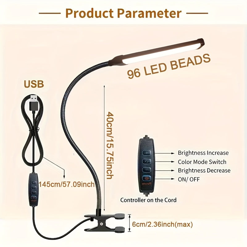 Touch-Control LED Desk Lamp for Easy Brightness Adjustment