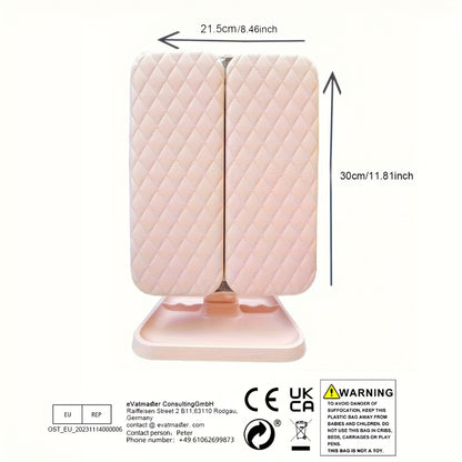 Luxury leather veneer LED vanity mirror placed on modern home vanity desk