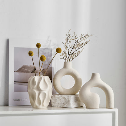 Minimal decorative vase set for living room styling