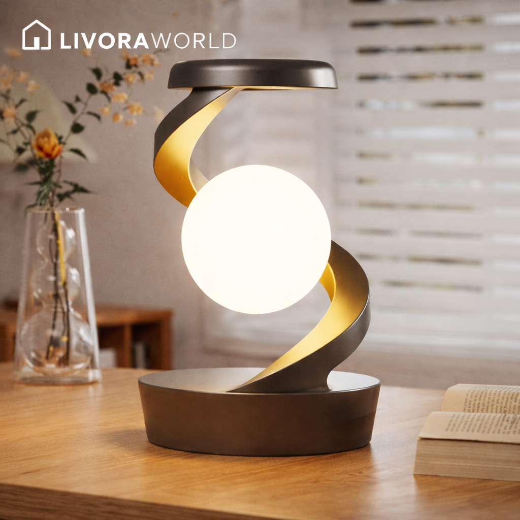 Multifunctional rotatory floating table lamp with modern design