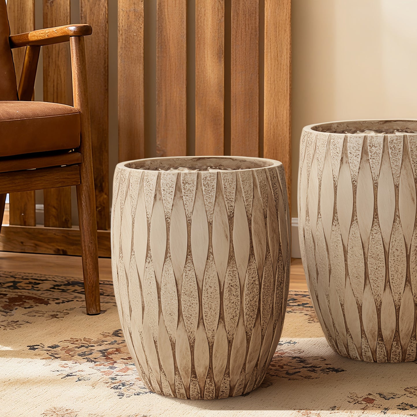 Weather-resistant outdoor planter for garden and patio use