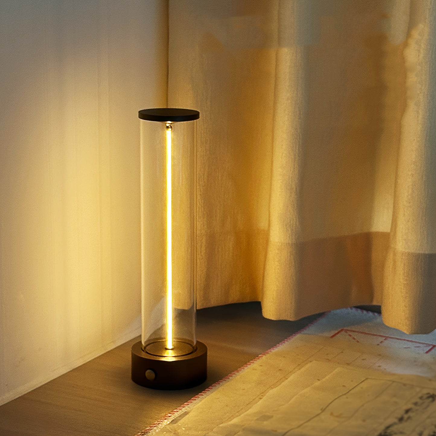 Portable wireless table lamp for bedroom and living room