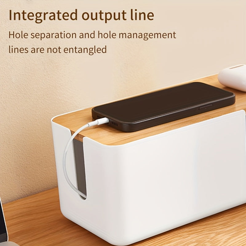 Organizer box accommodating vertical and horizontal plug panels