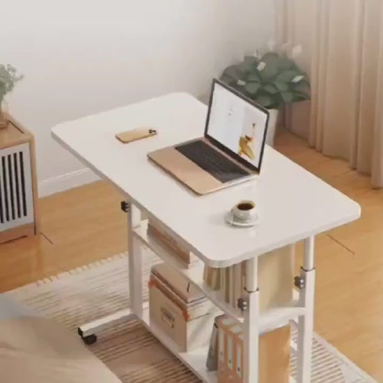Adjustable height computer desk for bed sofa or home office use
