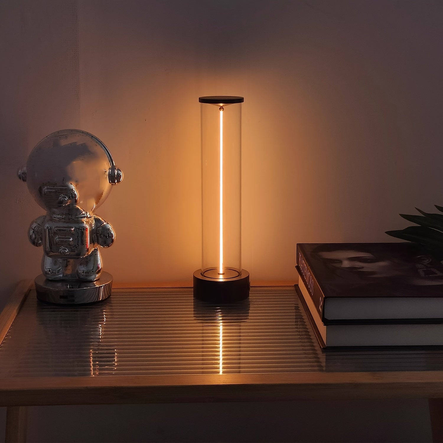 Rechargeable bedside lamp for modern bedroom