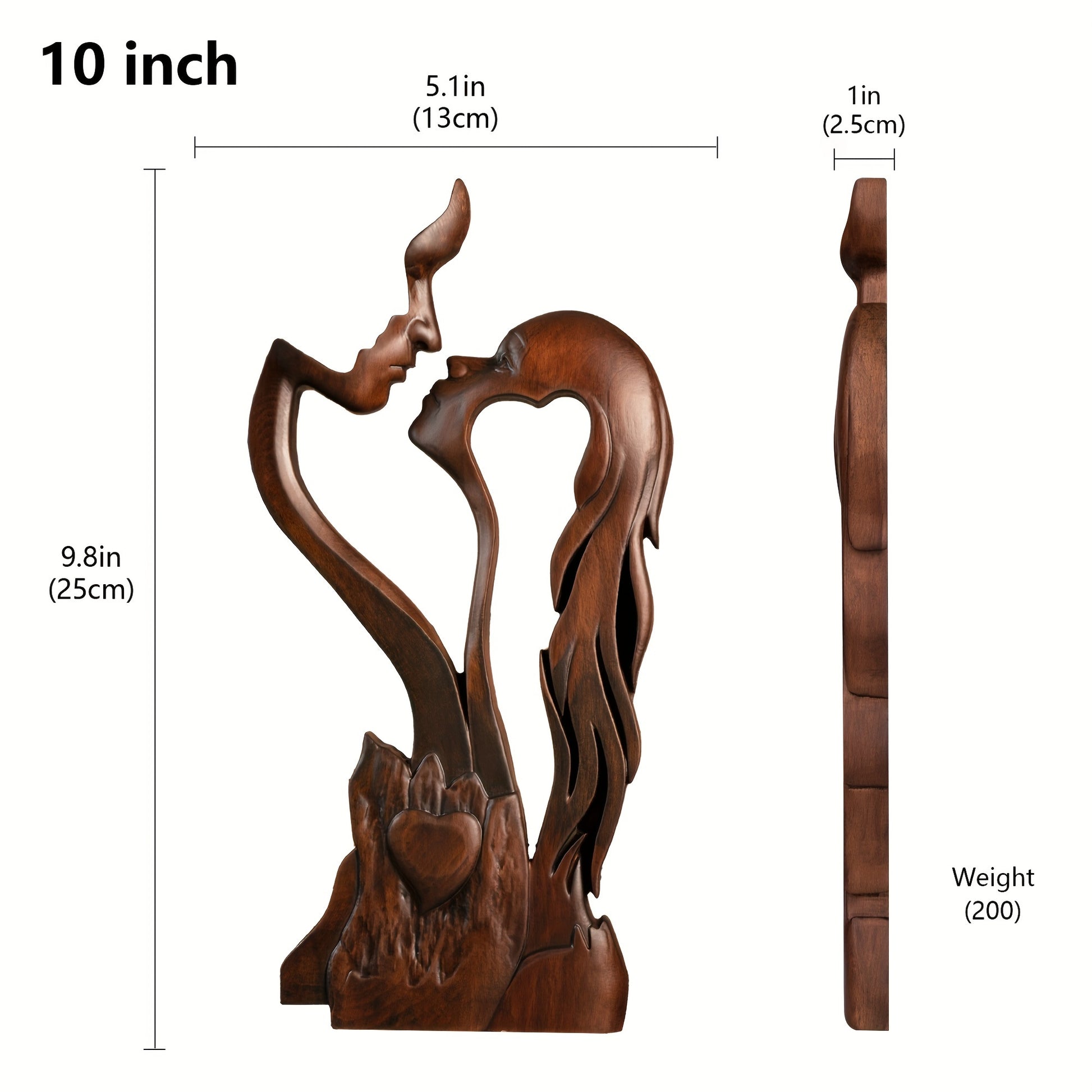 Artistic wooden figurine of a couple symbolizing love and connection