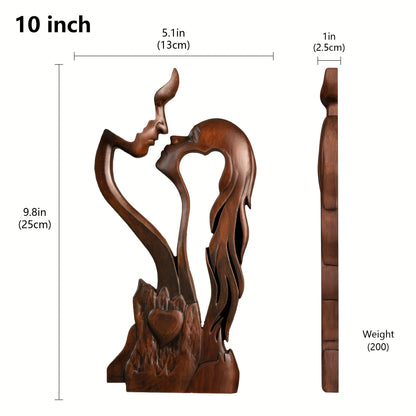 Artistic wooden figurine of a couple symbolizing love and connection