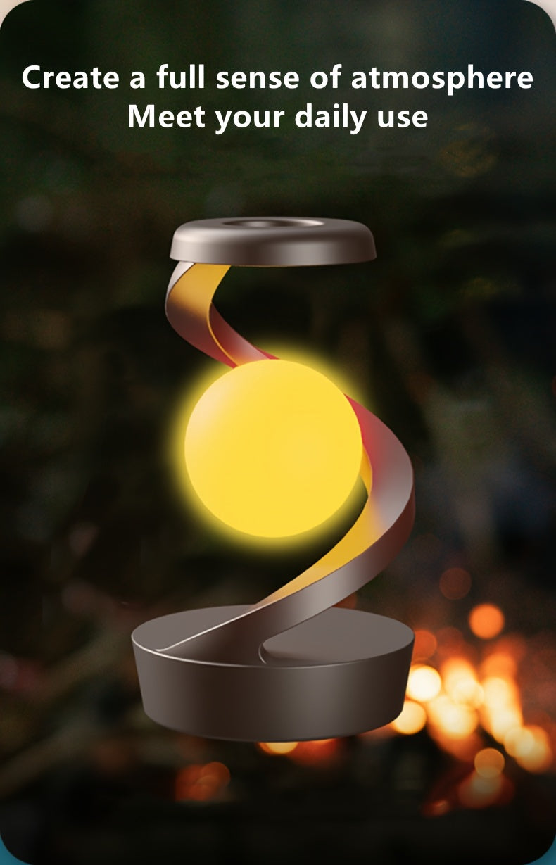 Close-up view of rotatory LED floating table lamp
