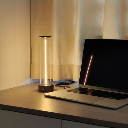 Soft glow touch lamp creating relaxing evening ambiance