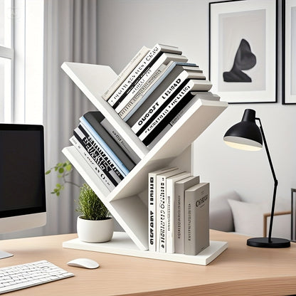 Close-up of wooden texture and shelves of the tree-shaped bookshelf