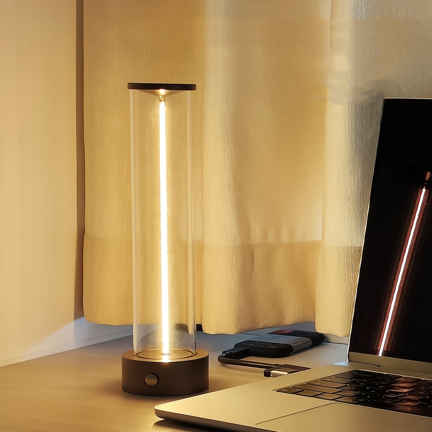USB rechargeable bedside light with minimal design