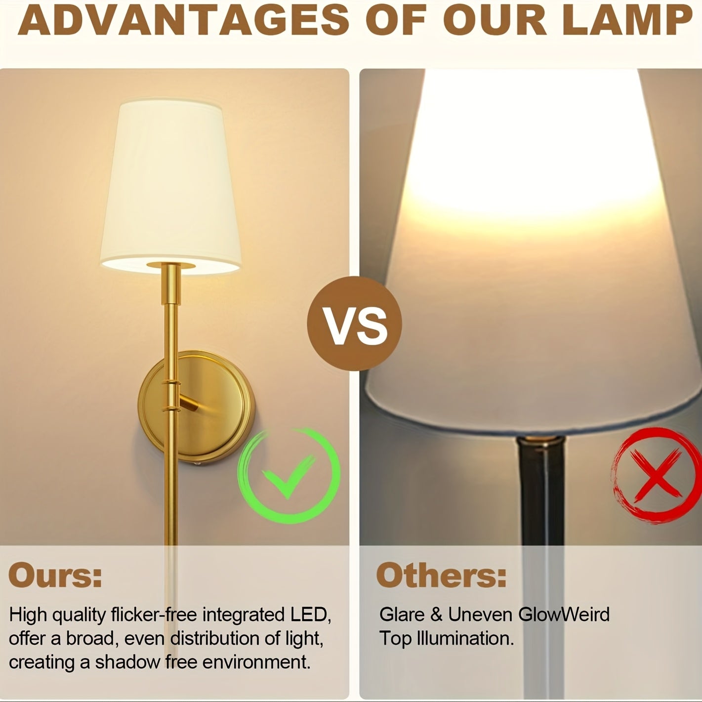 Hallway with rechargeable wall sconces providing soft warm lighting