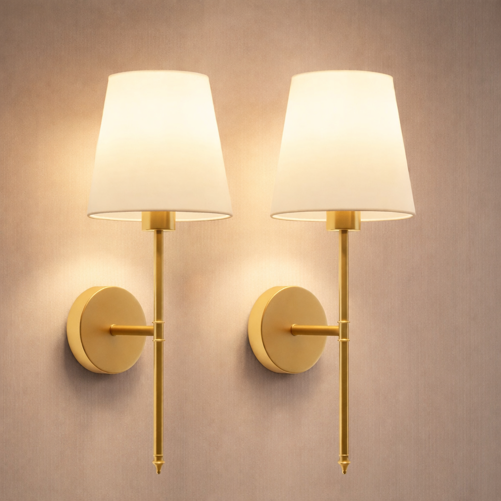 Minimalist modern design detail of wall sconce set of 2 for stylish interiors