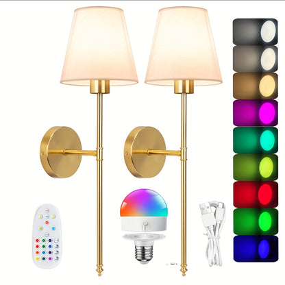 Wall sconces illuminated showing warm, cozy ambient lighting